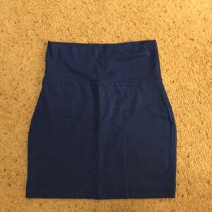 Blue cotton mini skirt
